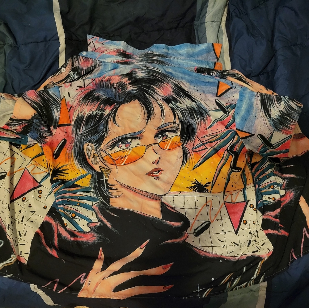 Anime button-down shirt